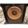 Image 2 : VICTORIAN HEAVY BLACK SLATE MANTLE CLOCK WITH GILT FACE - WORKING