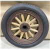 Image 1 : OLD WOODEN SPOKED WHEEL & TIRE -20"