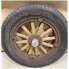 Image 2 : OLD WOODEN SPOKED WHEEL & TIRE -20"