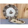 Image 1 : LOT OF 2 FURNIVAL MAPLE BEAVER LEAF PATTERN CHINA DISHES