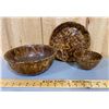Image 1 : LOT OF 3 SPONGEWARE BOWLS - GOOD CONDITION