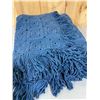 Image 1 : 88" X 93" CROCHET COBALT BLUE BEDSPREAD