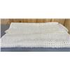 Image 1 : 66" X 110" CREAM COLOURED CROCHET BEDSPREAD