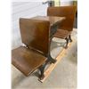 Image 3 : ANTIQUE DOUBLE CAST & WOOD 'GLOBE' SCHOOL DESK