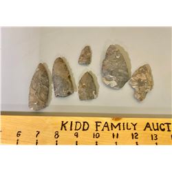 LOT OF 6 STONE ARROWHEADS