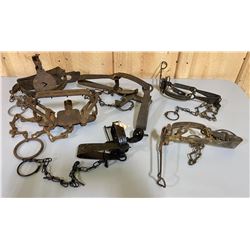 LOT OF 6 COLLECTIBLE STEEL TRAPS