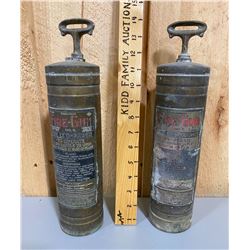 LOT OF 2 'FIRE-GUN' BRASS EXTINGUISHERS