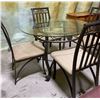 Image 2 : WROUGHT IRON & GLASS DINING TABLE WITH 4 CHAIRS