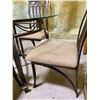 Image 3 : WROUGHT IRON & GLASS DINING TABLE WITH 4 CHAIRS