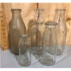 LOT OF QUART AND PINT SIZE MILK BOTTLES