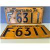Image 1 : PAIR OF 1935 ONTARIO LICENCE PLATES