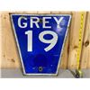 Image 1 : GREY COUNTY ROAD 19 ROAD SIGN - 17" X 17"