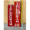 Image 1 : LOT OF 2 PRE 1971 TORONTO TELEGRAM NEWSPAPER SIGNS