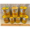 Image 2 : LOT OF 7 AERO SHELL OIL CANS - FULL 1 L SIZE