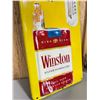 Image 2 : 1960's WINSTON CIGARETTES THERMOMETER ON 3D TIN SIGN