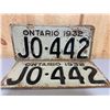 Image 1 : PAIR OF 1932 ONTARIO LICENCE PLATES
