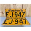 Image 1 : PAIR OF 1935 ONTARIO LICENCE PLATES