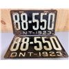 Image 1 : PAIR OF 1923 ONTARIO LICENCE PLATES