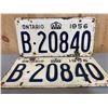 Image 1 : PAIR OF 1956 ONTARIO LICENCE PLATES