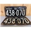 Image 1 : PAIR OF 1959 ONTARIO LICENCE PLATES