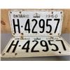 Image 1 : PAIR OF 1960 ONTARIO LICENCE PLATES