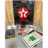 Image 1 : LOT OF TEXACO COLLECTIBLES - CLOCK, VISOR, MATCHES, ETC