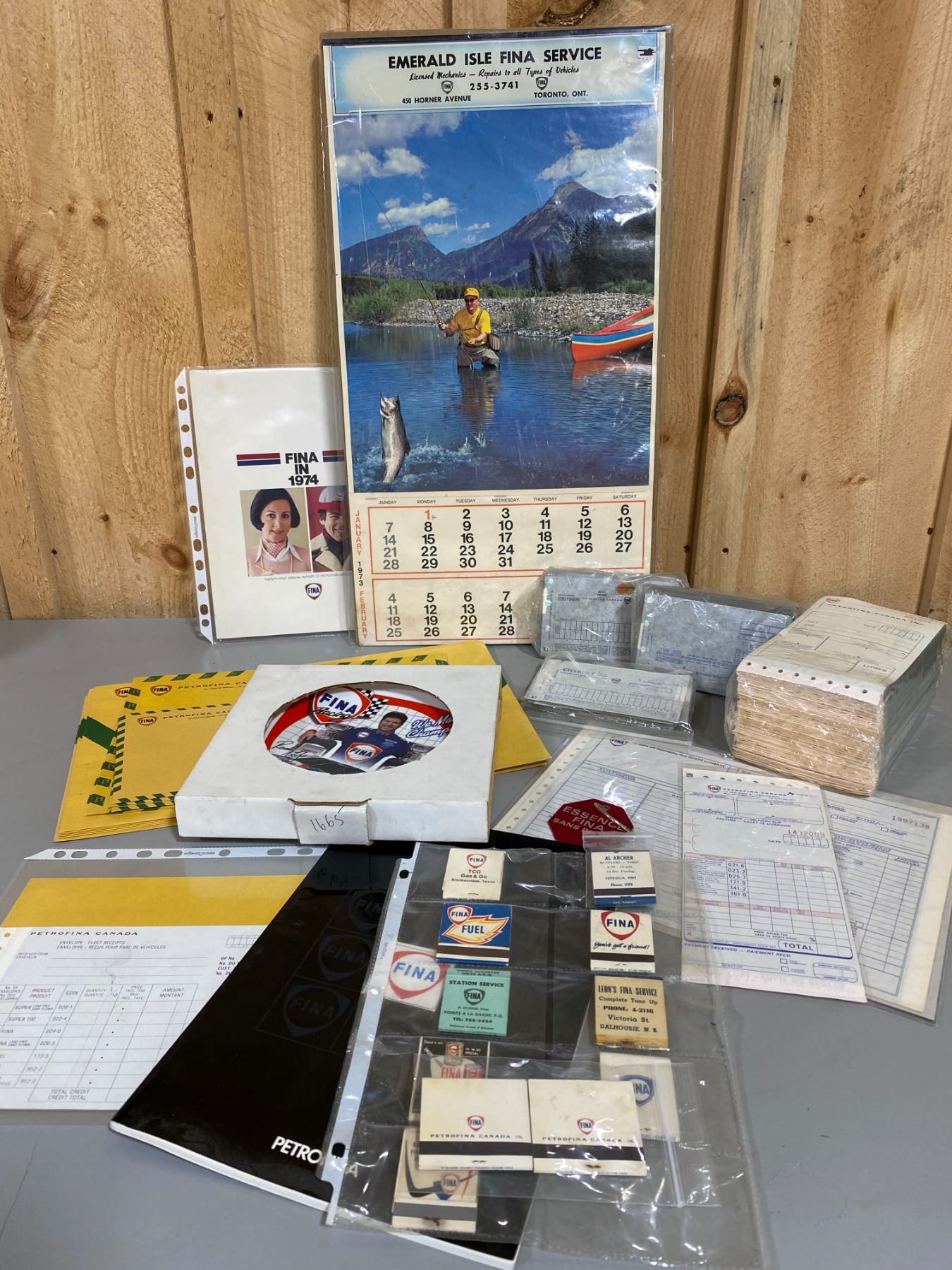 FINA COLLECTIBLES PLATE, CALENDAR, MATCHES, ETC
