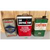 Image 1 : LOT OF 3 OIL CANS - MF 2 GAL. CASTROL & PRESTONE 1 GAL