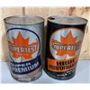 Image 1 : LOT OF 2 SUPERTEST CANS - 1 FULL - 1 QT SIZE