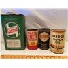 Image 1 : LOT OF 4 MISC OIL CANS - CASTROL, VEDOL, SHELL