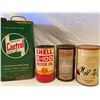 Image 2 : LOT OF 4 MISC OIL CANS - CASTROL, VEDOL, SHELL