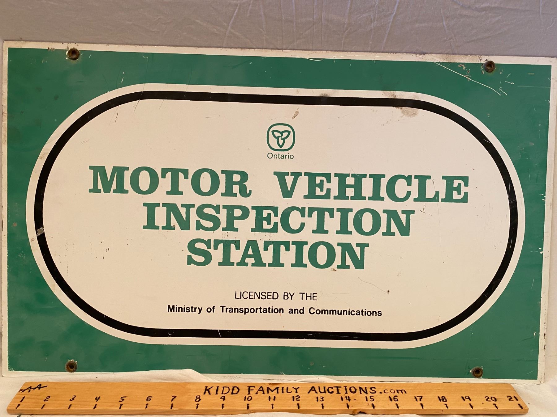 ONTARIO MOTOR VEHICLE INSPECTION STATION DSP SIGN Kidd Family Auctions ontario-motor-vehicle-inspection-station-dsp-sign-kidd-family-auctions
