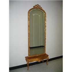 Bench and mirror