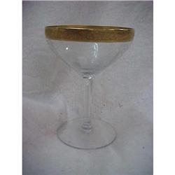 12 Exquisite Gold-trimmed Etched Wine Glasses #1235027