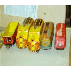 Lot of Marx tin Trains/Japanese Tin Trolley Car#1235036