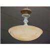 Image 1 : Vintage  Glass Chandelier, Peach and Crystal #1244227