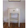 Image 1 : Shabby Chic White Umbered Nightstand Circa 1950#1244420
