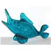 Image 1 : 13.5? L RAINBOW CRACKLE GLASS TEAL FISH FIGURAL#1244654
