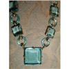 Image 1 : CZECH Deco NECKLACE Large BLUE Stones VINTAGE #1244807