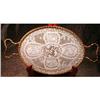 Image 1 : LACE Vanity Tray ANTIQUE Oval 2 HANDLES #1244824