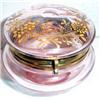 Image 1 : Pink Enameled Footed Powder Vanity Jar #1245032