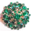 Image 1 : Costume Green Rhinestone Round Brooch #1245034