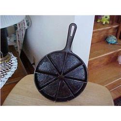 Cast Iron skillet, divided 8 ways,signed Wagner#1251757