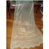 Image 1 : ANTIQUE FRENCH LACE NETTED TAMBOUR WORK CURTAIN#1252120