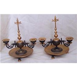 Pr 19c French Empire Dore Bronze Candle Sticks #1252223