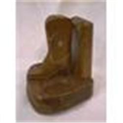 Wooden Boot Pipe and Match Holder #1252458