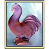 Image 1 : PEACH LALIQUE GLASS FIGURE - ROOSTER MINT BOX #1252531