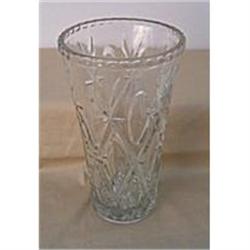 Very Heavy Pressed Glass Vase-  #1256548