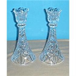 Pair of Pressed glass candleholders #1256587