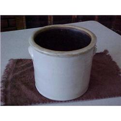 crock, 1 Gal, white glaze applied Ears(handles)#1256719